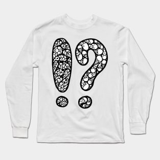 Exclamation and Question Mark Doodle Art Long Sleeve T-Shirt